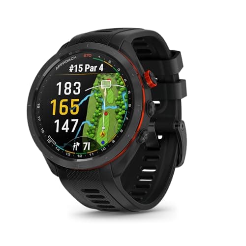 Garmin Approach® S70-47 mm Black Ceramic Bezel with Black Silicone Band (Refurbished) - Image 1