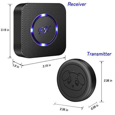 EverNary Dog Door Bell, Wireless Doggie Doorbells for Potty Training, Door Bell for Dogs to Go Outside, Dog Bells to with 1 Receiver and 2 Waterproof Transmitters (Black) - Image 6