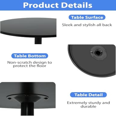 FDW Bistro Pub Table 2 Pack 40 Inch Height Cocktail Table Round Bistro Bar Table for Home and Kitchen Dining - Image 6