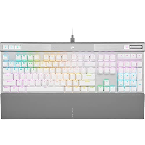 Corsair K70 PRO RGB Optical-Mechanical Gaming Keyboard - OPX Linear Switches, PBT Double-Shot Keycaps, 8,000Hz Hyper-Polling, Magnetic Soft-Touch Palm Rest - NA Layout, QWERTY - White - Image 1