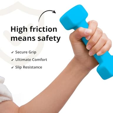 Portzon Weights Dumbbells 10 Colors Options Compatible with Set of 2 Neoprene Dumbbells Set,1-15 LB, Anti-Slip, Anti-roll, Hex Shape Blue - Image 3