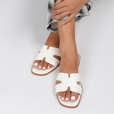 Stratuxx Kaze Open Toe Flat Dress Sandals Womens Slide Comfortable Summer Black, White, Tan Sandals for Women - Image 6