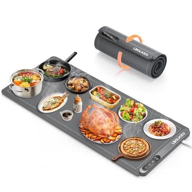 Warming Mat For Food Extra Large 36"x16" 580W Food Warmer Chafing Dishes for Buffet,Food Warming Mat,Food Warmers for Parties Buffet,Portable Heating Pad 6 Level Temp 6 Hour Timer - Image 1