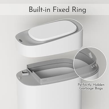 ELPHECO Automatic Bathroom Trash Can with Lid 2.5 Gallon Slim Sensor Garbage Can, 9L Narrow Plastic Trash Bin, Waterproof Motion Sensor Trash Bin for Bedroom, Living Room, Narrow Space - Image 4