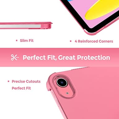 ProCase for iPad (A16) 11th Generation 11 Inch 2025/ iPad 10th Generation 10.9 Inch 2022 Case, Slim Smart Cover with Translucent Hard Shell Back, Supports Touch ID, Auto Wake/Sleep -Pink - Image 6
