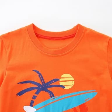 Little Boy Spring Summer Clothes Spring Summer Cotton Short Sleeve T-Shirt And Shorts Outfits Clothing Set Surfboard/Crab Size 7 - Image 3