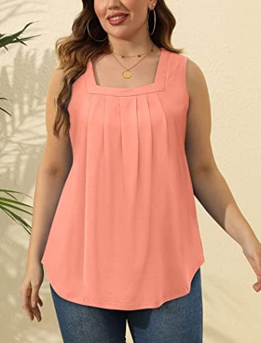 Summer Tank Tops for Women Dressy Casual Square Neck Spring Tops 2025 Plus Size Clothes for Women XXL - Image 5