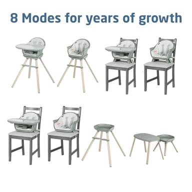 Maxi-Cosi Moa 8-in-1 High Chairs for Babies and Toddlers, Machine Washable Infant High Chair, Compact, Convertible High Chair Lightweight Design, Classic Green - Image 5