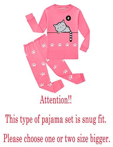 Family Feeling Cat Baby Girls Long Sleeve Pajamas Sets 100% Cotton Pyjamas infant Kids Pjs Size 12-18 Months - Image 2