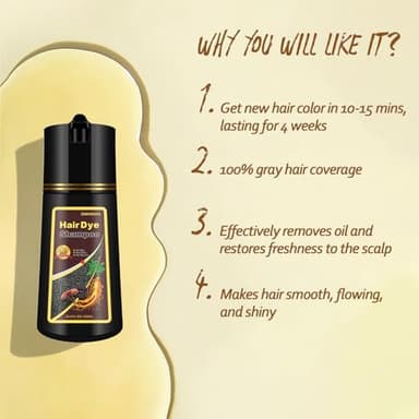 Agthyuve Dark Brown Hair Dye, Hair Dye Shampoo for Men and Women, Hair Color Shampoo For Home Use, Shampoo Para Canas, Hair Dye Shampoo 3 in 1, 16.9 Fl Oz (Dark Brown) - Image 5