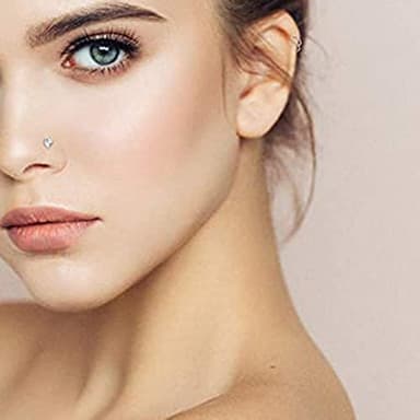 D.Bella Nose Rings Studs Lip Rings Threadless Tragus Earrings Surgical Steel Helix Conch Cartilage Earrings Piercing Jewelry for Women Men 18g 8mm - Image 6
