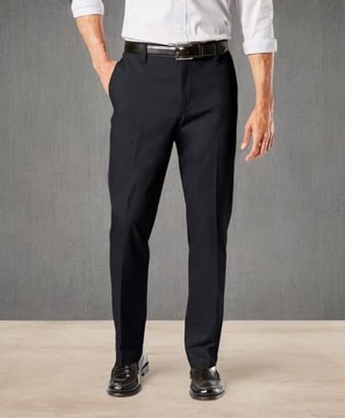 Dockers Men's Straight Fit Signature Lux Cotton Stretch Khaki Pant - Creased, Black, 38W x 32L - Image 5