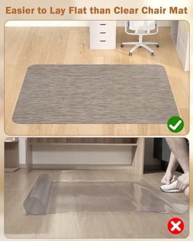 Blvornl Office Chair Mat for Hardwood Floor, 35.4"*47.2" Desk Computer Chair Mat for Hard Wood, Large Anti-Slip Hard Floor Protector Rolling Chair Mat, PVC Mat Desk Rug for Office and Dark Brown - Image 4