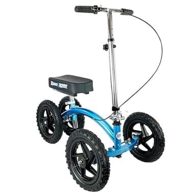 KneeRover Quad All Terrain Knee Scooter for Adults for Foot Surgery Heavy Duty Knee Walker for Broken Ankle Foot Injuries Recovery - Leg Scooter Best Knee Crutch Alternative (Metallic Blue) - Image 1