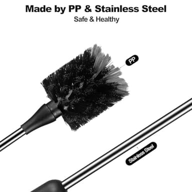 [3 Pack] Bottle Brush, 15 Inches Stainless Steel Long Handle Baby Bottle Scrub Cleaning Brushes with Straw & Lid Brushes for Sports Water Bottle, Cups, Coffee Mugs, Glasswares, Tumblers, Wine Decanter - Image 6