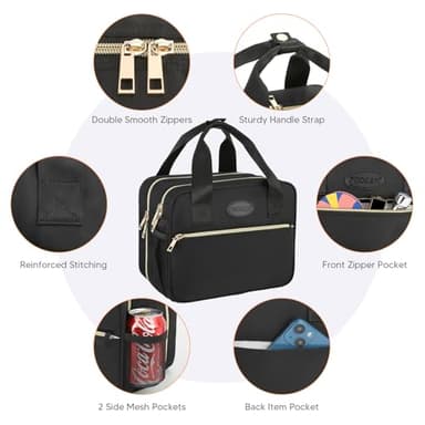 PIIOSER Breastmilk Cooler Bag with Ice Pack, Compatible with Wearable Breast Pumps & Accessories - Portable Pumps Carrying Case for Nursing & Working Moms, Black - Image 7