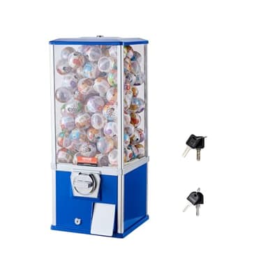 VEVOR Gumball Machine for Kids, 25" Height Home Vending Machine, PS Bouncy Balls Dispenser, Hold 230 Capsule Toys, Rectangle Bubble Gum Machine for Game Stores, Coin Operated Gumball Bank, Blue - Image 9