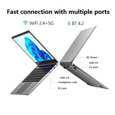 Laptop 16-inch 8GB DDR 256GB SSD Portable Laptop,Expandable to 1TB Pentium Quad-core CPU up to 2.64 GHz 9000mAh Battery Mini HDMI Interface USB3.0 Interface Dual-Band WiFi Webcam Slim laptops - Image 9