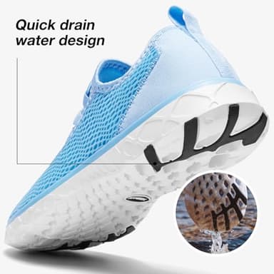ALEADER Stylish Women Water Shoes, Quick-Dry Water Sneakers, Aqua Swim Shoes for Pool, Beach Sky Blue Size 6.5 - Image 3