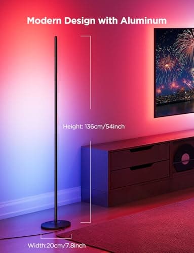 Govee RGBIC Floor Lamp Basic 2-Pack, Compatible with Alexa, LED Smart Standing Lamp with Voice Control, Color Changing Bedside Floor Lamp for Bedroom, Nightstand Corner Lights, Black - Image 2