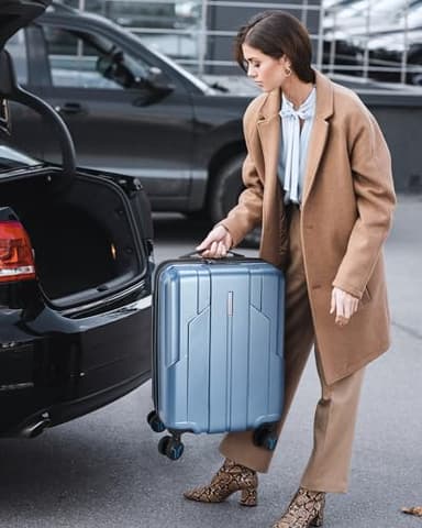 BAGSMART Carry On Luggage 22x14x9 Airline Approved, 1OO% PC Hardside Expandable Luggage with TSA Lock, 20 Inch Travel Suitcase with Spinner Wheels, Gray - Image 5