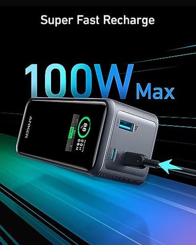 Anker Prime Power Bank, 20,000mAh 200W Portable Laptop Charger for Travel, TSA-Approved, Smart Digital Display, 2 USB-C and 1 USB-A Port, for iPhone 16/15/14 Series, Samsung, MacBook, and More - Image 3
