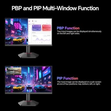 KOORUI Gaming Monitor, 27" Fast IPS Computer Monitor, 320Hz QHD HDR400 Display, PIP/PBP Mode 1ms PC Screen, 98% DCI-P3 Color Gamut, Adaptive Sync, VESA Mountable, HDMI 2.0, DP 1.4, G2721E - Image 3