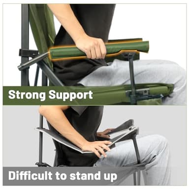 TIMBER RIDGE Oversized Folding Camping Chair High Back Heavy Duty for Adults Support up to 500lbs with Cup Holder, Side Pocket Cooler Bag 2 Pack - Image 5