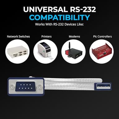 SABRENT USB 2.0 to Serial (9 Pin) DB 9 RS 232 Converter Cable, Prolific Chipset, HEXNUTS, [Windows 11/10/8.1/8/7/VISTA/XP, Mac OS X 10.6 and Above] 2.5 Feet (CB-DB9P) - Image 3