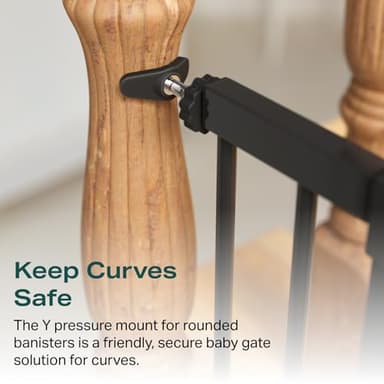 Cumbor 36" Extra Tall 29.7-51.5" Wide Baby Gate, Safety Dog Gate for Stairs, Easy Walk Thru Auto Close Pet Gates for The House, Doorways, Child Gate Includes 4 Wall Cups, Black - Image 6