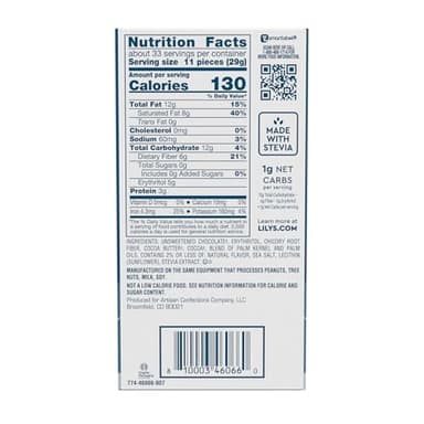 LILY'S Salted Caramel Extra Dark Chocolate Style No Sugar Added, Sweets Bars, 2.8 oz (12 Count) - Image 2