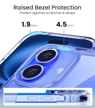 Mkeke for iPhone 16 Case Clear, [Not Yellowing] [16FT Military-Grade Drop Protection], Slim Clear iPhone 16 Case for Apple iPhone 16 with Shockproof Bumper 2024 - Image 4