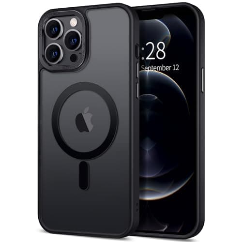 Hython Case for iPhone 12 Pro Case Magnetic Translucent Matte Phone Cases 6.1" [Compatible with MagSafe] Thin Slim Fit Shockproof Bumper Hard Protective Cover for Women Men Girls, Frosted Black - Image 1