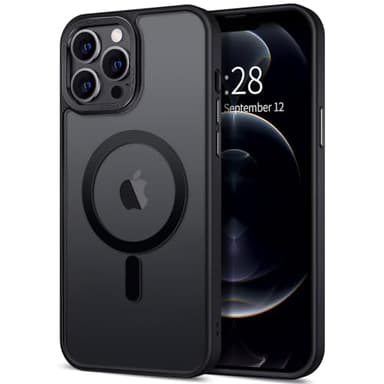 Hython Case for iPhone 12 Pro Case Magnetic Translucent Matte Phone Cases 6.1" [Compatible with MagSafe] Thin Slim Fit Shockproof Bumper Hard Protective Cover for Women Men Girls, Frosted Black - Image 1