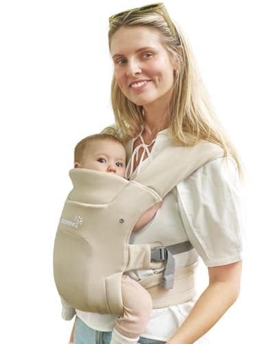 GROWNSY Baby Carrier Newborn to Toddler, Cozy Baby Wraps Carrier, Ergonomic Baby Carrier with Head Support, Cream - Image 1