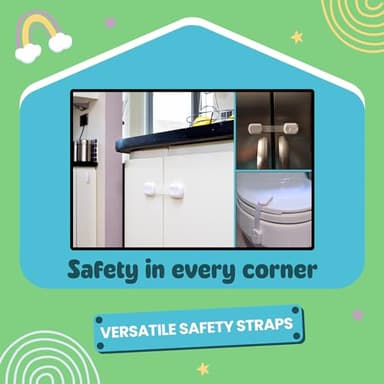 Booboo® (10 Pack) Premium Cabinet Locks Baby Proofing, Child Proof Cabinet Locks, Cupboard Locks for Children with 3M Adhesive + 4 Extra Stickers - Image 6