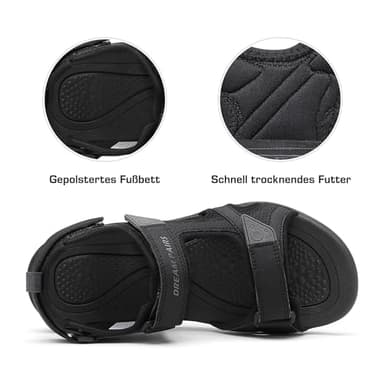 DREAM PAIRS Men's Sandals Hiking Water Beach Sport Outdoor Athletic Arch Support Summer Sandals,Size 9,BLACK,SDSA228M - Image 3