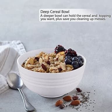 【NOT CERAMIC】Unbreakable Cereal Bowls, 25 OZ Wheat Straw Bowls Microwave and Dishwasher Safe BPA-Free Eco-Friendly Bowl Beige Color for Cereal, Serving ,Soup, Oatmeal, Pasta and Salad（Set Of 6） - Image 7