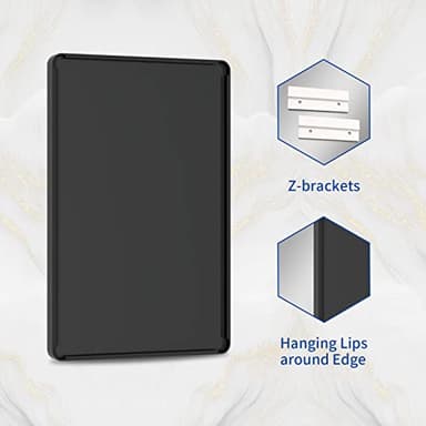 WEER Black Framed Bathroom Mirror, 24X36 Inch Rounded Rectangle Black Bathroom Mirror, Matte Black Bathroom Vanity Mirror for Wall, Anti-Rust, Tempered Glass, Hangs Horizontally or Vertically - Image 7