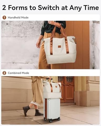 LUGGEX Carry On Luggage Sets 3 Piece, PC Expandable Hardshell Luggage with Spinner Wheels, White Brown - Image 7