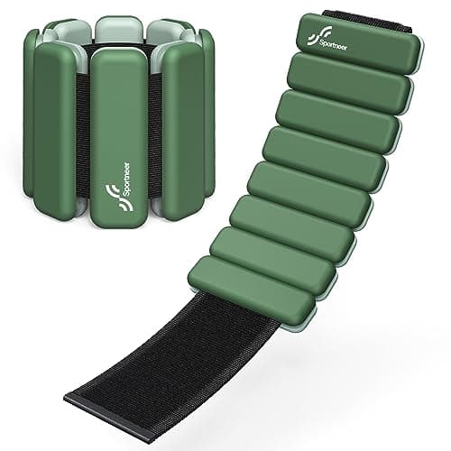 Sportneer Wrist & Ankle Weights for Women Men - 1 Pair (1 lb/2 lb Each) | Adjustable Weighted Bracelet Silicone Bangles for Yoga, Dance, Pilates, Cardio, Aerobics, Gym, Pool Exercises and Jogging (Deep Emerald, 2 LBS x 2) - Image 1