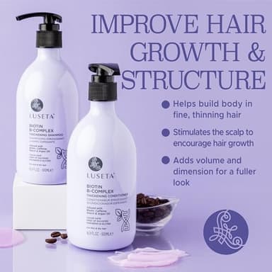 Luseta B-Complex Shampoo & Conditioner Set for Hair Strengthening, Routine shampoo and Conditioner for Women, Biotin Shampoo for Thinning Hair for Women and Men All Types 2 x 16.9oz - Image 3