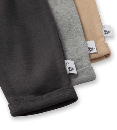 Burt's Bees Baby Knit Jogger Pants, Baby Sweatpants, 100% Organic Cotton Infant Bottoms, Ash 3pk, 0-3 Months - Image 3