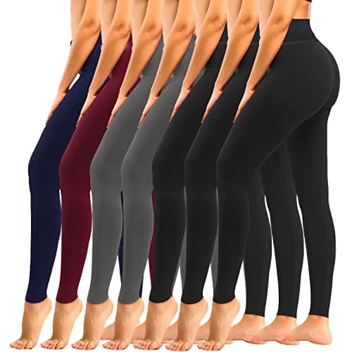 yeuG 7 Pack High Waisted Leggings for Women Tummy Control Soft Workout Yoga Pants Full Length & Capri(Black X 3,Dark Grey X 2,Wine Red,Navy,XX-Large-3X-Large) - Image 1
