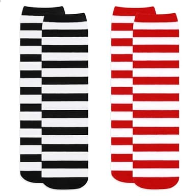 Sarfel Kids & Toddler Halloween & Christmas Socks, Unisex, Black & Red, Striped, Knee-High, Medium Size, 3-6 Years, Modern Style, Soccer, 1 Count - Image 6