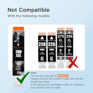 E-Z Ink Compatible TS9120 Ink Cartridge Replacement for Canon PGI-280XXL CLI-281XXL PGI 280XXL CLI 281XXL to use with PIXMA TS8320 TS8220 TS8120 (PGBK, Black, Photo Blue, Cyan, Magenta, Yellow) 6 Pack - Image 5