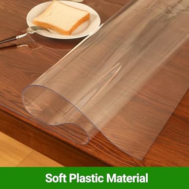 ETECHMART Clear Round Table Cover Protector 48'', 2.0mm Thick Vinyl Waterproof Transparent Table Protector, Non-Slip Heat Resistant Clear Plastic Table Cover Protector for Coffee Table Hard Floor - Image 5