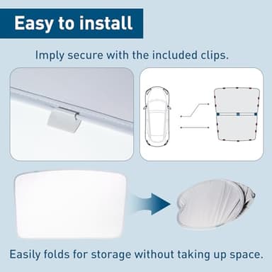 ZeroPone Sunshade Roof for Tesla Model Y, Tesla Accessories Heat Insulation Foldable Glass Sunroof Cover for Model Y 2024 2023 2022 2021 - Image 5