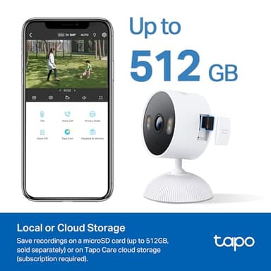 Tapo 2K 3MP Indoor/Outdoor Security Camera - Free Person/Motion/Baby Cry Detection, Color Night Vision, IP65 Weatherproof, SD/Cloud Storage, Works w/Alexa & Google Home, HybridCam (2-Pack) - Image 7