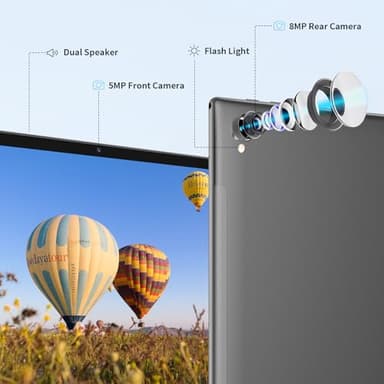 YLEEBG Android Tablet with Keyboard,10 inch Android 14 Tablets, 12GB RAM 128GB ROM, 1TB Expand, 8000mAh, 2.4G/5G WiFi, Bluetooth, GMS Certified, with Case, Mouse, Stylus Tablet PC (Deep Black Case) - Image 6